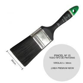 Pincel todo tipo de pinturas Nº15 plastico linea Premium Neon virola/2 x 38mm