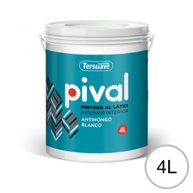 Pintura latex acrilico Pival interior/exterior blanco mate balde x 4l